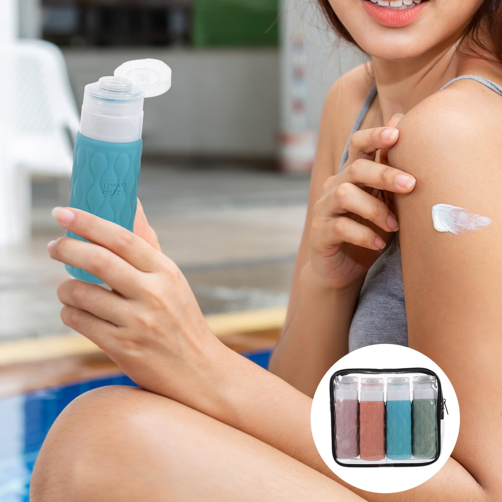 FOMIYES 5 Sets 100 Ml Reise-shampooflaschen-set Lotionbehälter Silikon-quetschflaschen Für Toilettenartikel Nachfüllbare Toilettenartikelbehälter 4 Stück * 5