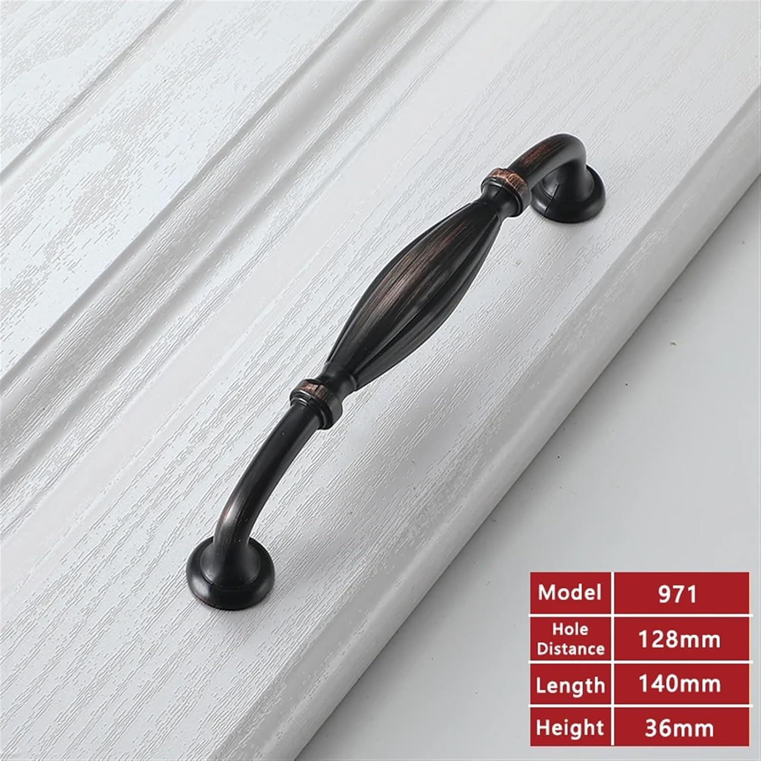 NALsa Handle Kitchen Door Knob Red Bronze Cabinet Drawer Closet Chic Handles Dresser Knobs Furniture Pulls 1Pcs (Color : 971-128mm)