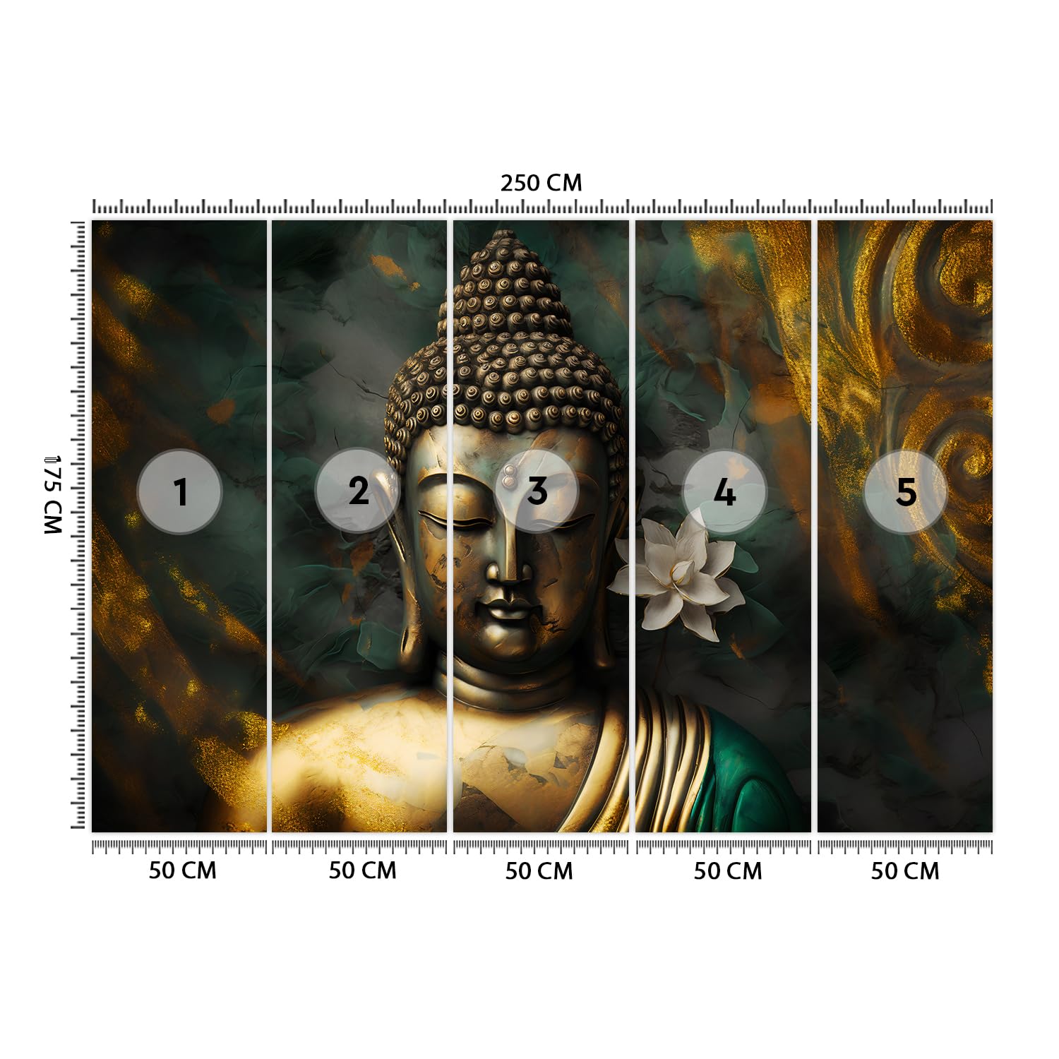 Tela vintage Buddha Zen Wall Art Pittura Teal Buddha Stampa su tela Giclée Decorazione da parete per soggiorno ufficio 30,5 x 40,6 cm incorniciata pronta da appendere