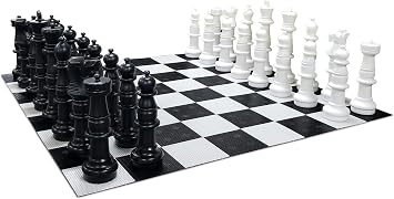 MegaChess Giant Chess Set Game with 37" Tall King - A Large Chess Set Yard Game for Families Looking for Outdoor Jumbo Games - 32 Large Pieces Made from Durable HDPE Plastic Board Included