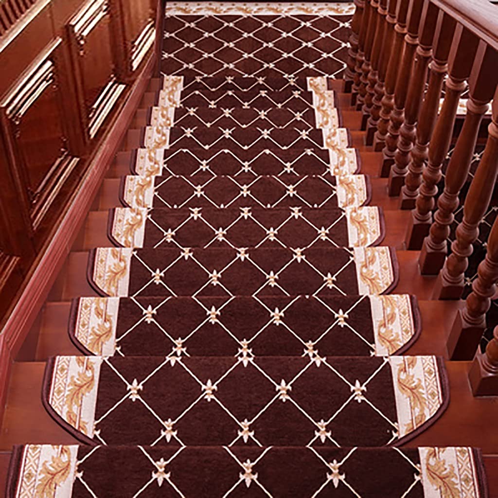 Lot de 14 tapis d'escalier autocollants antidérapants pour décoration d'escalier d'intérieur, marbre et bois, 24 x 65 cm