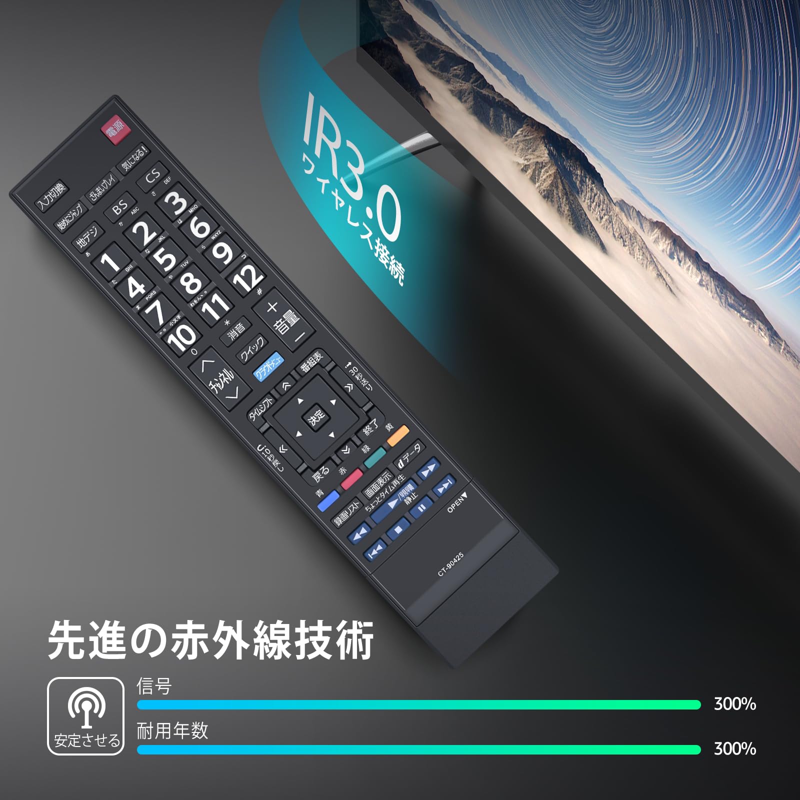 Amazon | テレビリモコン CT-90425 for TOSHIBA 東芝レグザリモコン