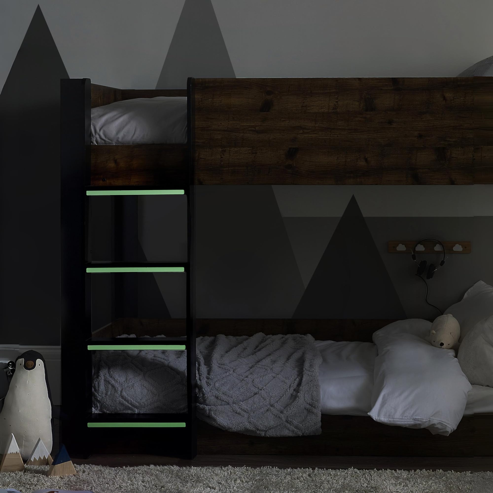 B&Q -  Solomon 90Cm Single Rustic Wood Effect Bunk Bed
