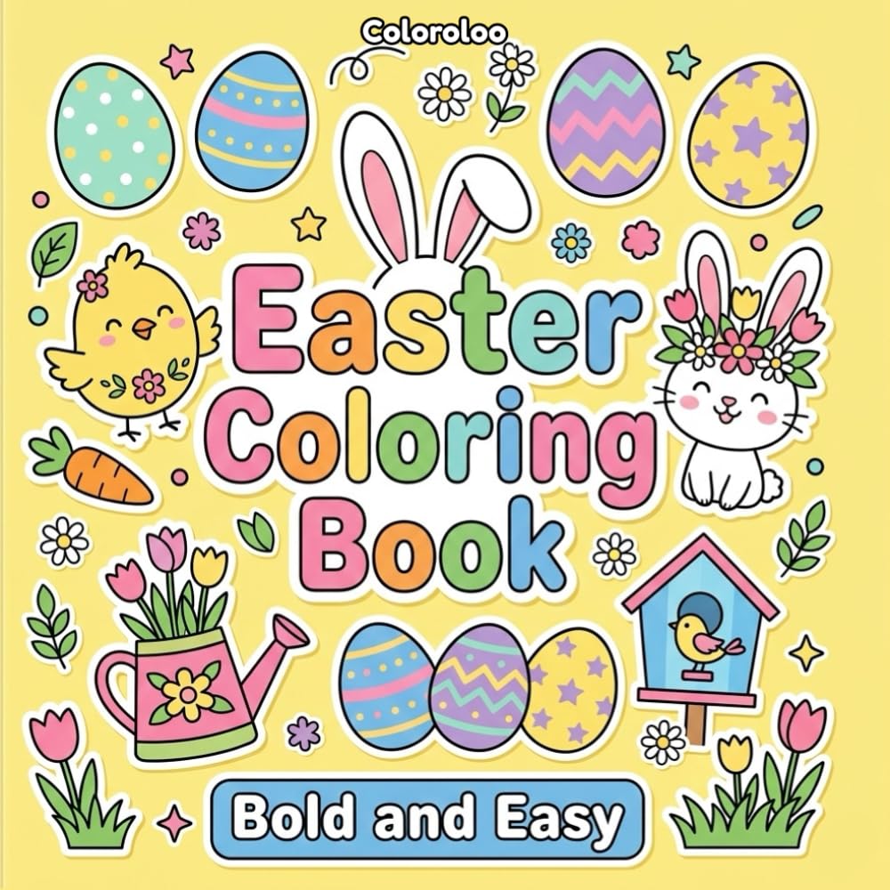 bold and easy Easter Coloring Book: Simple Big Designs with Thick Lines for Stress-Free Coloring | Perfect for Preschoolers