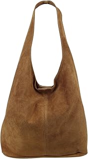 Borsa a tracolla da donna, in pelle scamosciata, effetto metallizzato, BT02