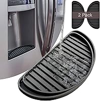Vista 9 de KindGa Bandeja colectora de goteo para refrigerador, mini bandeja de goteo para nevera que protege la bandeja dispensadora de hielo y agua, Gris
