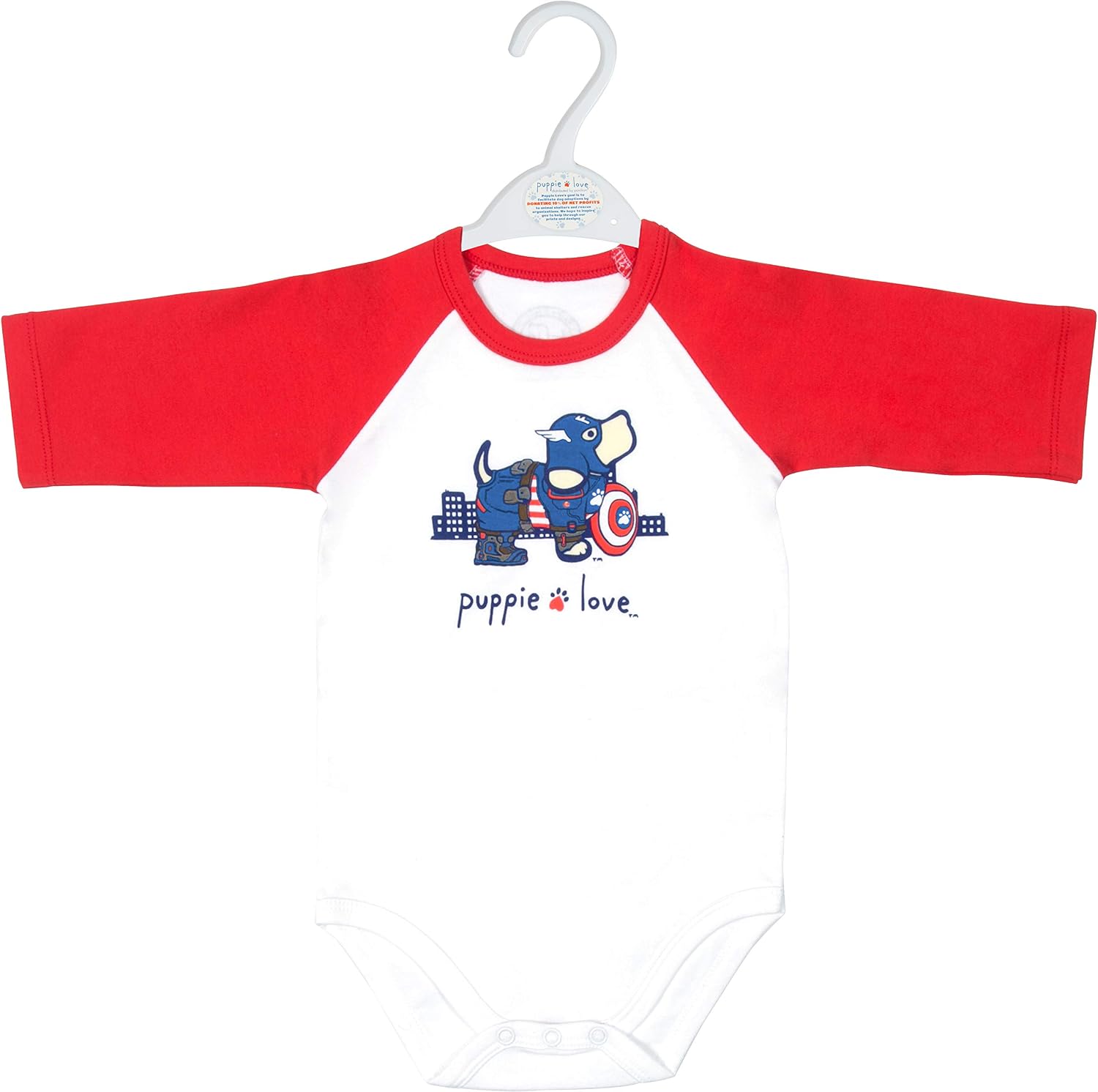 Superhero - 6-12 Months 3/4 Length Red Sleeve Onesie -