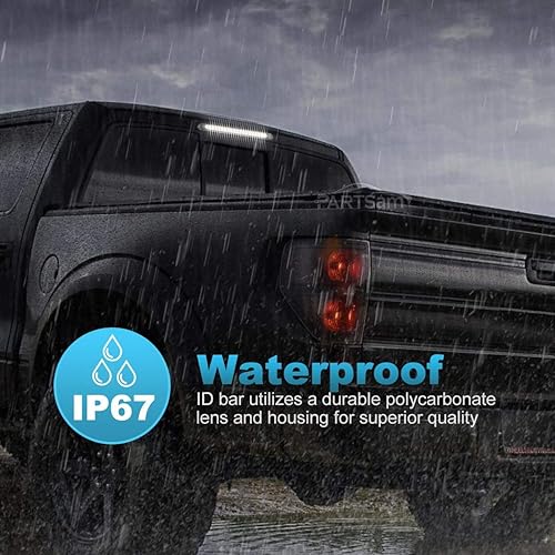 Miniatura 2 de Partsam 2 barras de luz LED blancas de 17 pulgadas para remolque de camión, 40 lentes transparentes LED, doble fila, sellada blanca de 17 pulgadas,