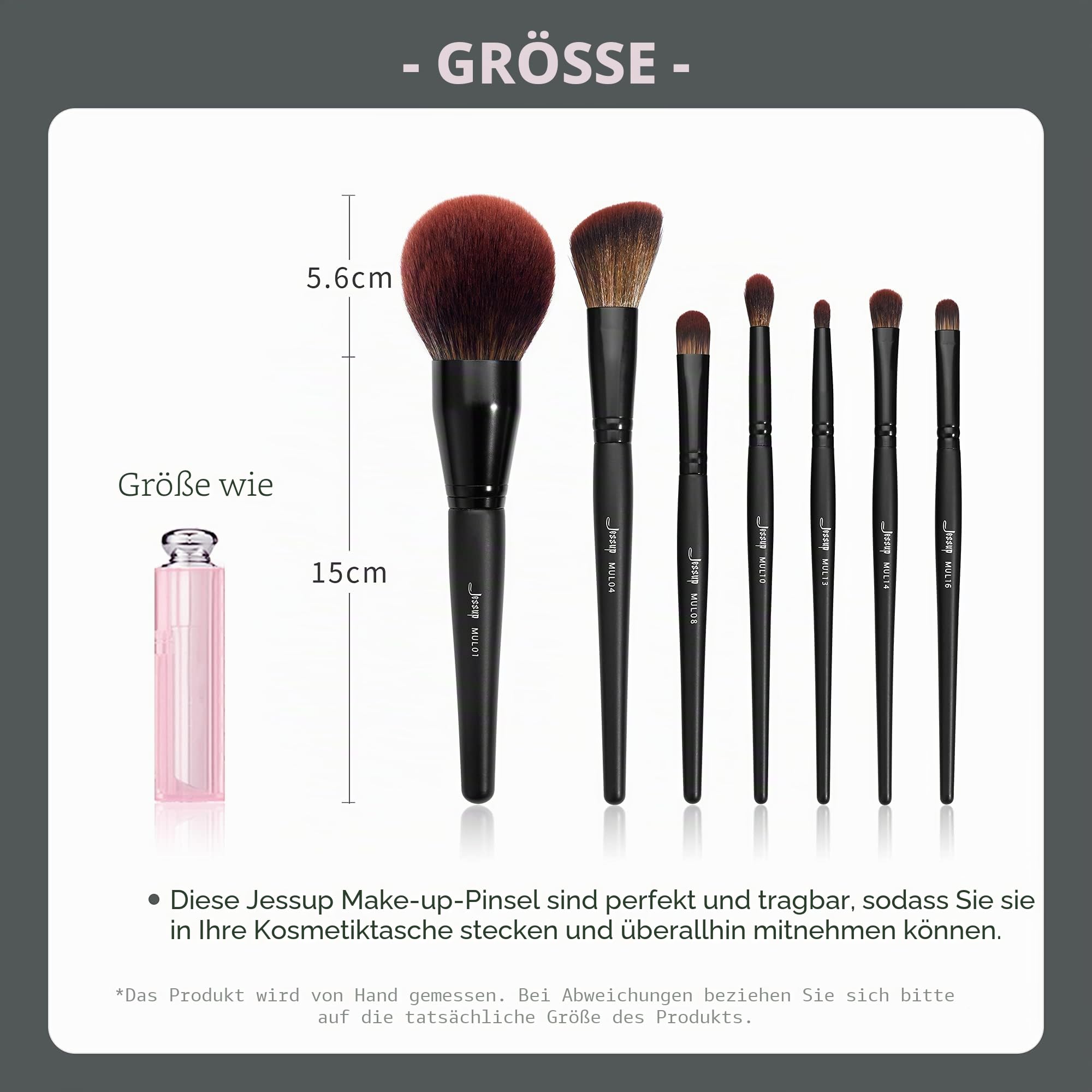 Jessup Professionelles Make-up-Pinsel-Set 13-teilig vegan Foundation Konturen Blush Schwarz T300