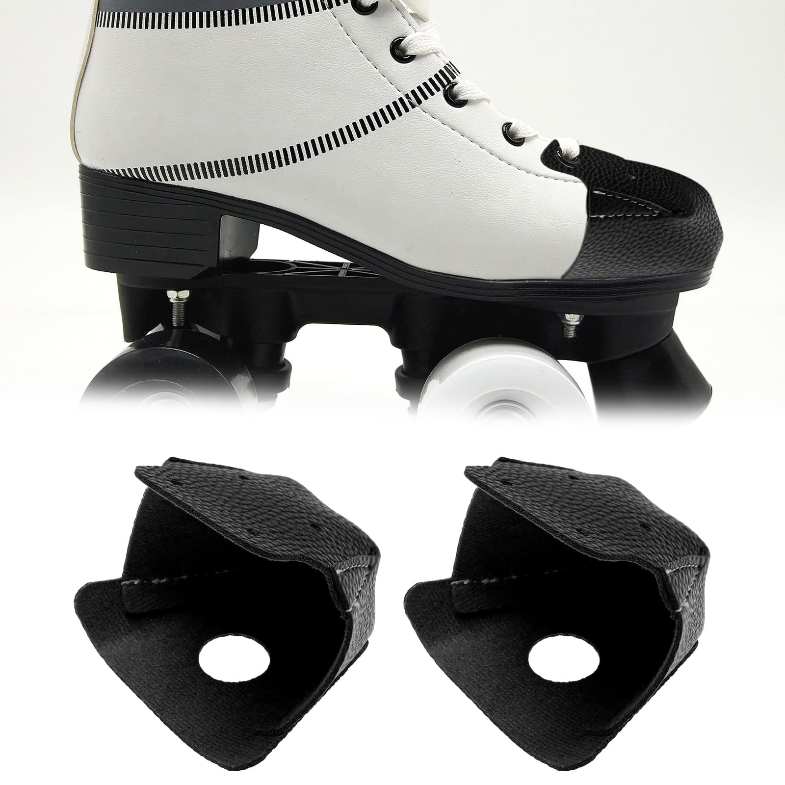 Protège-orteils Rollers En Cuir PU - 1 Paire - Anti-friction - 4 Trous De Fixation - Pour Patins à Roulettes
