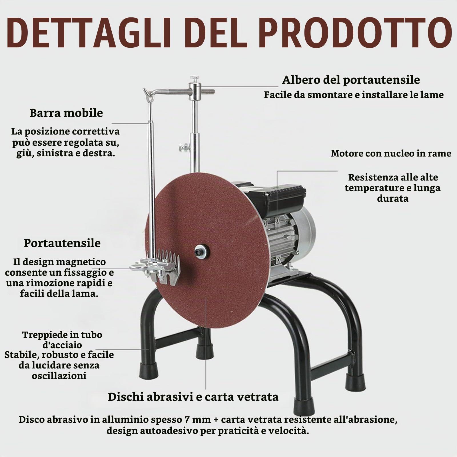 Affilatrice Elettrica per Lame di Tosatrici per Pecore, Affilatrice Professionale da 550 W per Lana, Adatta per Una Tosatura Precisa di Pecore, Alpaca, Capre e Bovini