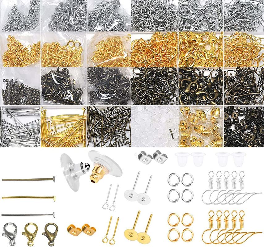 Image of DIY Crafts 25 Gram Silver Earring Hooks for Jewelry Making Kit - Mix for Making Earrings (25 Gram, Silver)