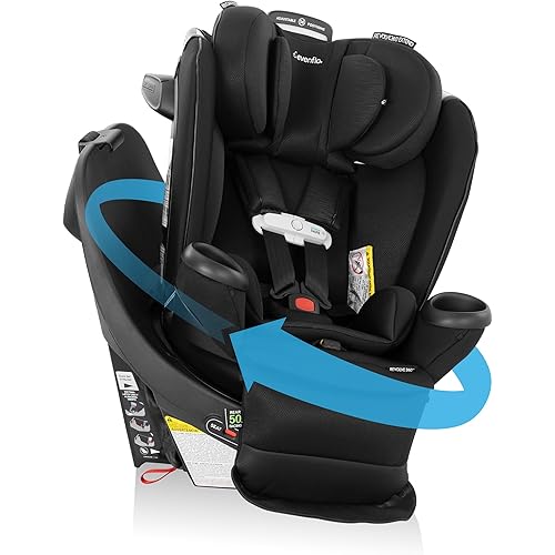 Evenflo Gold Revolve360 Extend All-in-One Rotational Car Seat with SensorSafe (Onyx Black)