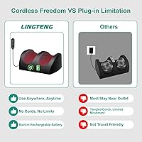 Vista 2 de Masajeador de pies recargable con calor, masajeador Shiatsu inalámbrico para pies con control remoto por cable, masajeador térmico con rodillo