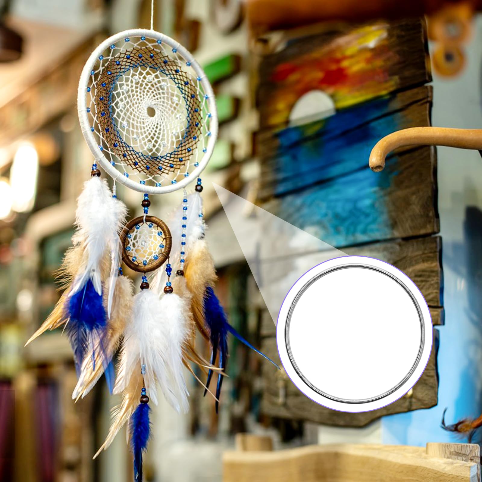 10 Anelli In Metallo Dorato Da 10 Cm - Per Acchiappasogni, Macramè E Decorazioni - Foto 8