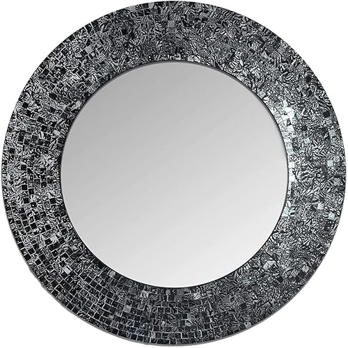 espejo de mosaico tradicional, de 24 pulgadas, espejo decorativo para pared, Vidrio, 24"