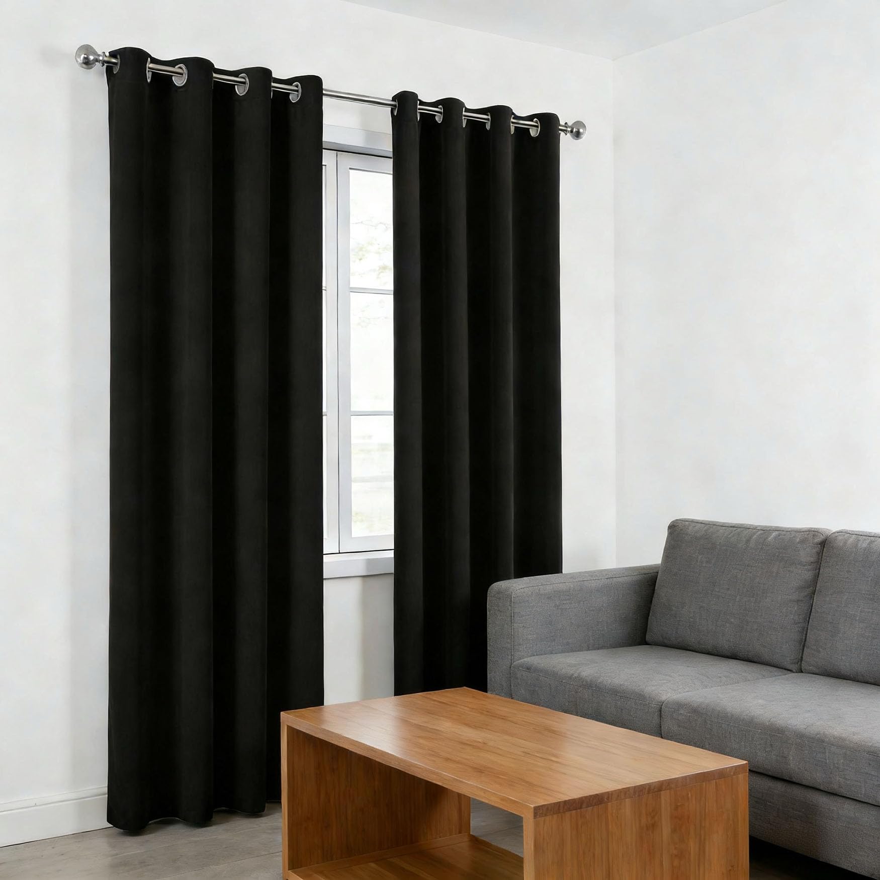 Rideau thermique isolant anti froid opaque 60 x 170 cm noir