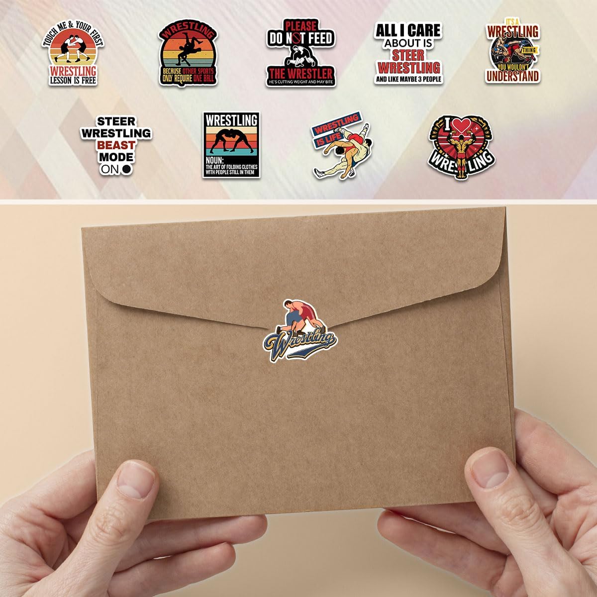 12 Pcs Wrestling Stickers Pack, Motivational Grappling Vinyl Decals for Wrestlers, Athletes, Coaches, Sports Fans, Durable Stickers for Laptop, Water Bottle, Helmet, Gym Bag, or Locker Decor 3 Inches - Image 6