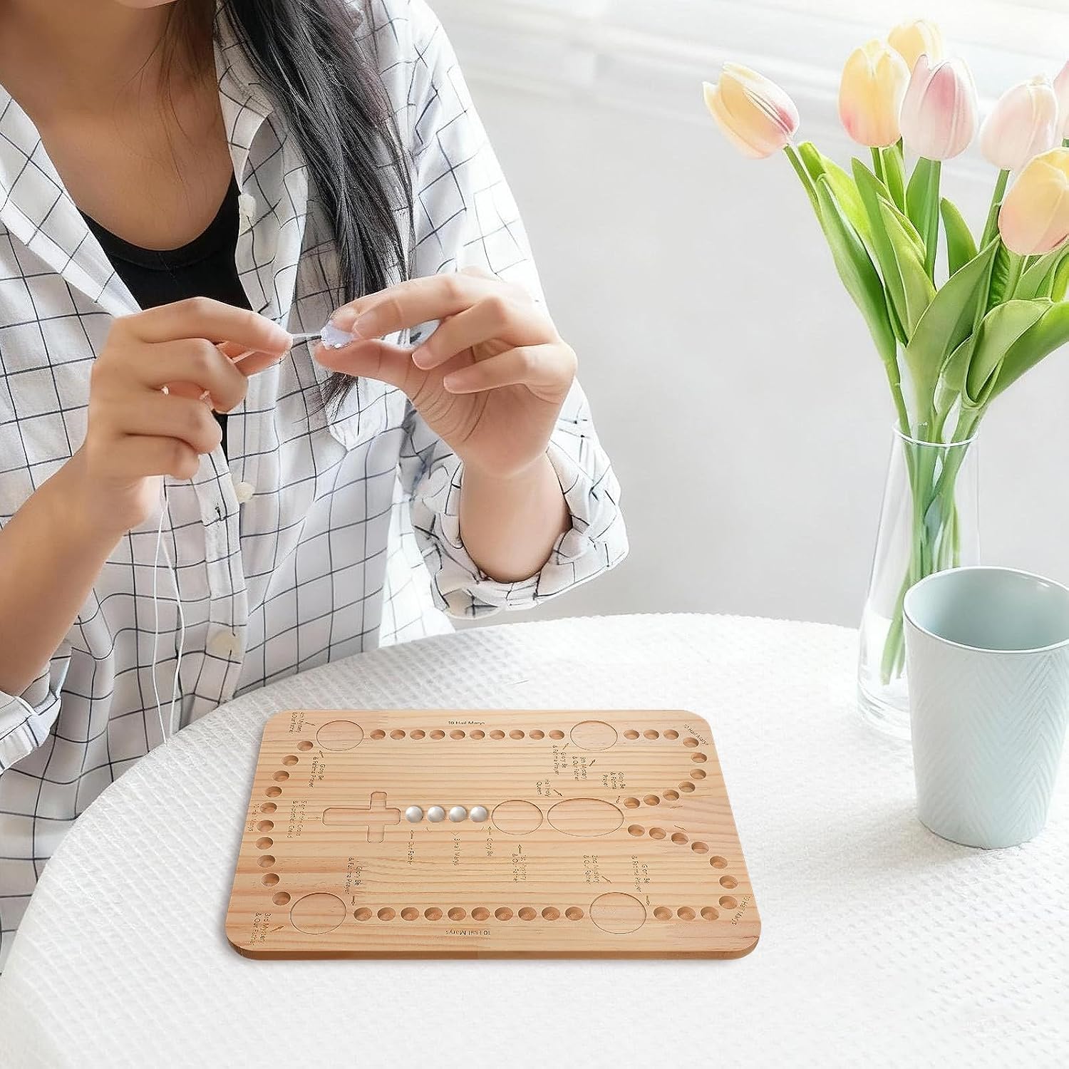 Wooden DIY Beading Board for Jewelry Making and Bracelet Design