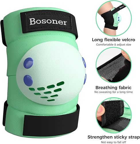 Miniatura 3 de BOSONER RodillerasCoderasMuñequeras para NiñosJóvenes de 3-15 Años, Conjunto de Equipo Protector Infantil para Patines, Ciclismo, Bicicleta BMX,