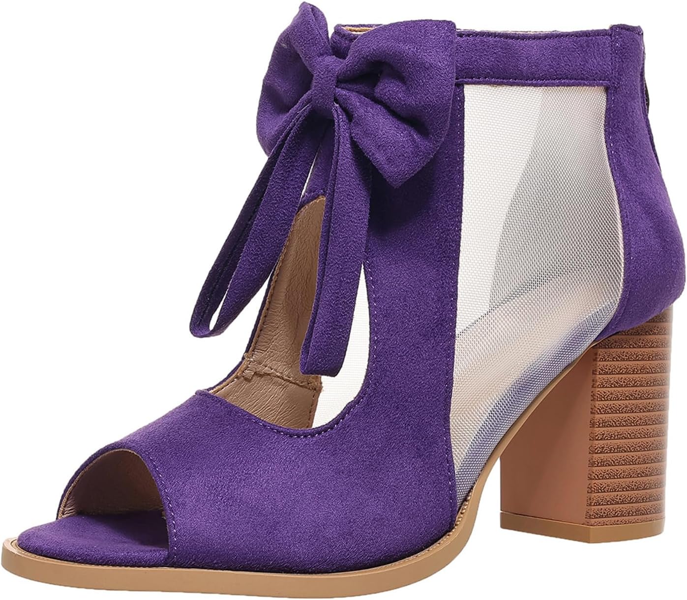 Ladmiple Chunky Heels For Women Wedding Low-Chunk Low Heel Pump Sandal Open Round Toe Ankle Strap Comfortable Dress Shoes