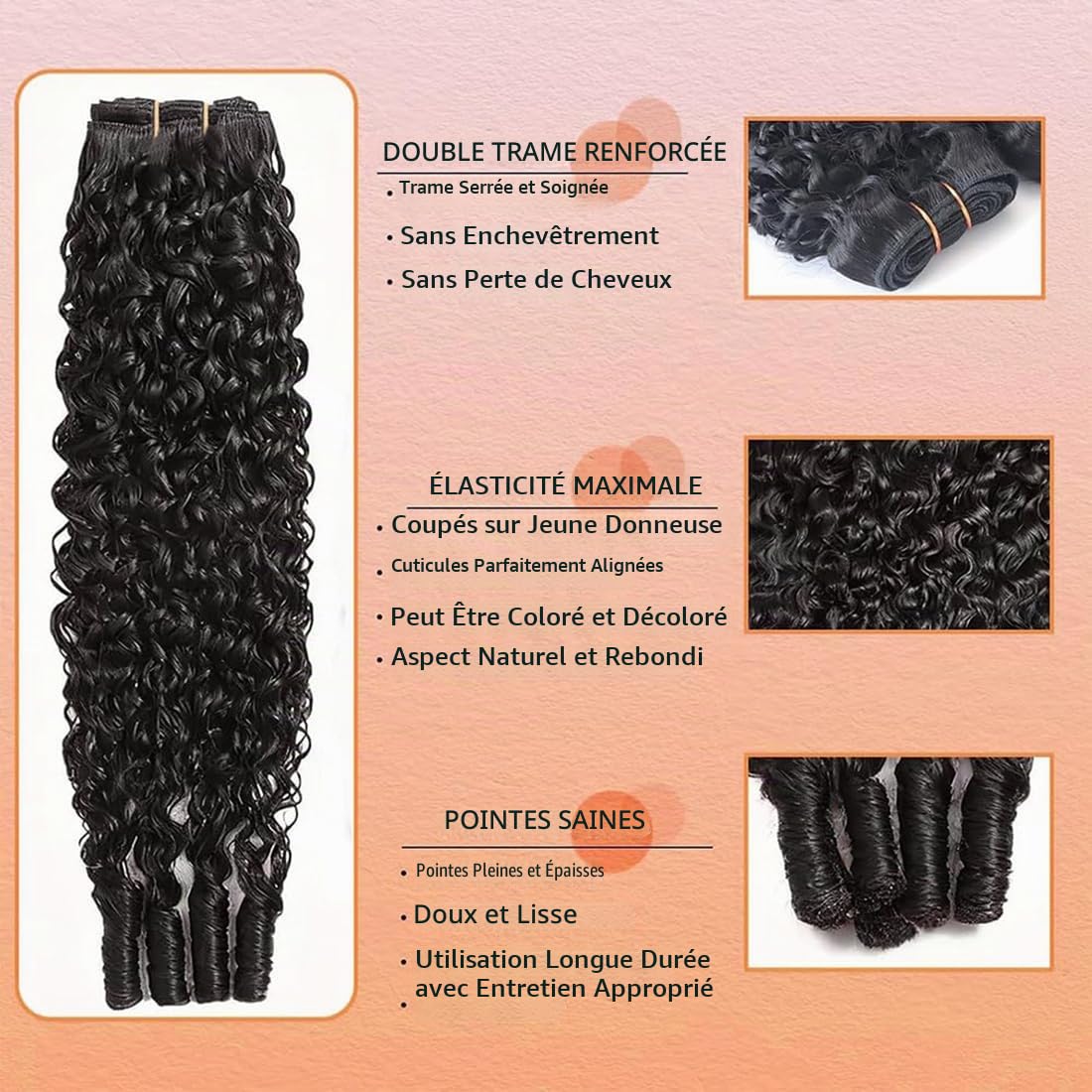Tissage Naturel Cheveux Humain Burmese Curly Wave Bundles Human Hair Extensions Cheveux Naturel Unprocessed Remy Double Weft 50g/Pcs 3 Bundles Per Pack Couleur Naturelle 28 30 32 Inch