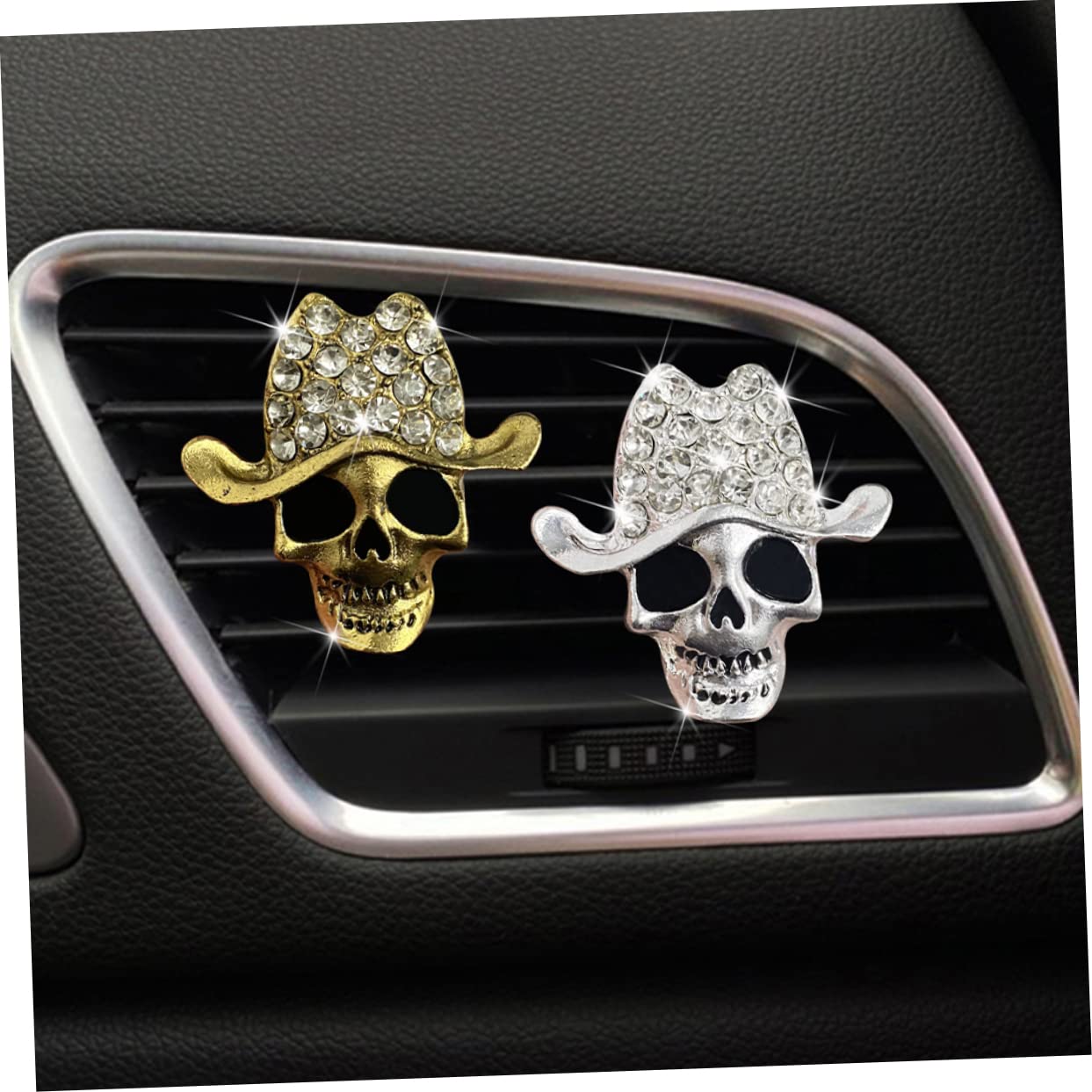 SOLUSTRE 8pezzi Clip Per Auto Con Design Teschio Decorazione Per Bocchetta Aria Profumatore Per Interni Auto Accessori Di Halloween Per Amici e Famiglia