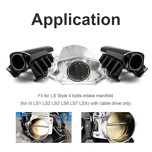 Miniatura 6 de Cuerpo del acelerador de 3.622 in para LS1 LS2 LS3 LS6 LS7 LSX con sensores de posición del acelerador TPS IAC Aluminio Negro