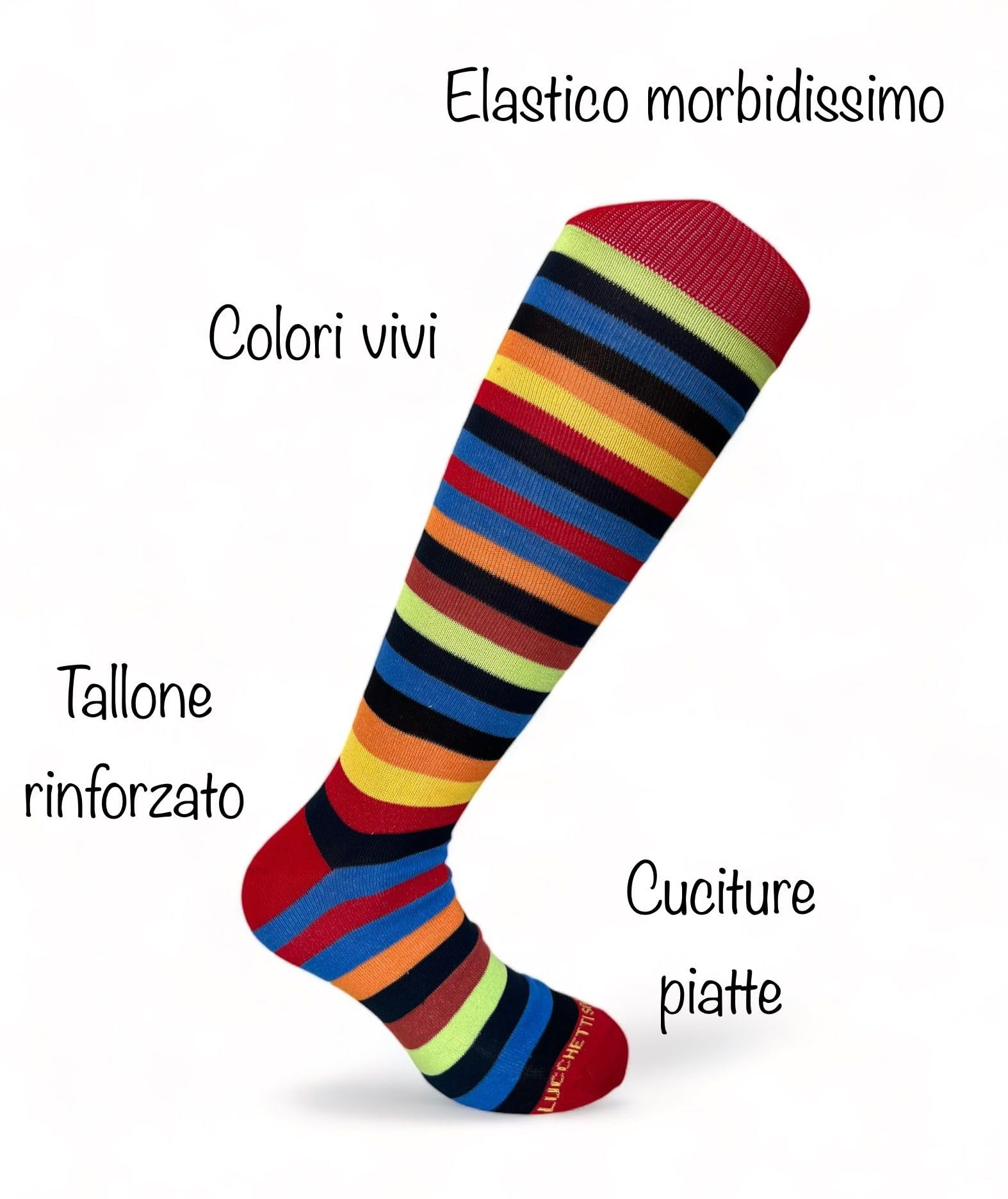 Lucchetti Socks Milano 6 Pares Calcetines Hombre Verano Hilo Escocia Hasta la Rodilla no Bajan Calcetines Algodon Hombre 100% Made in Italy Calcetines Altos Hombres Elásticos