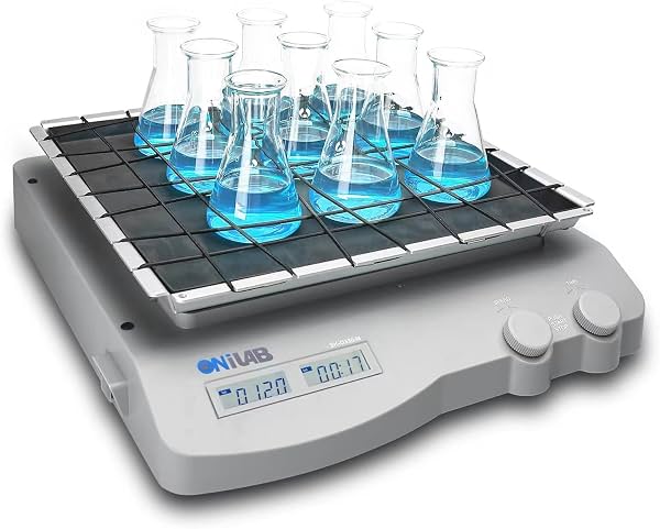 Agitador Orbital Digital ONiLAB, 70–400RPM, Capacidad de 3kg, Pantalla LCD | Modo Continuo (Configure el Tiempo en Cero) o Modo Temporizador, Ideal para Laboratorios y Aulas, Muestra Velocidad y Tiempo