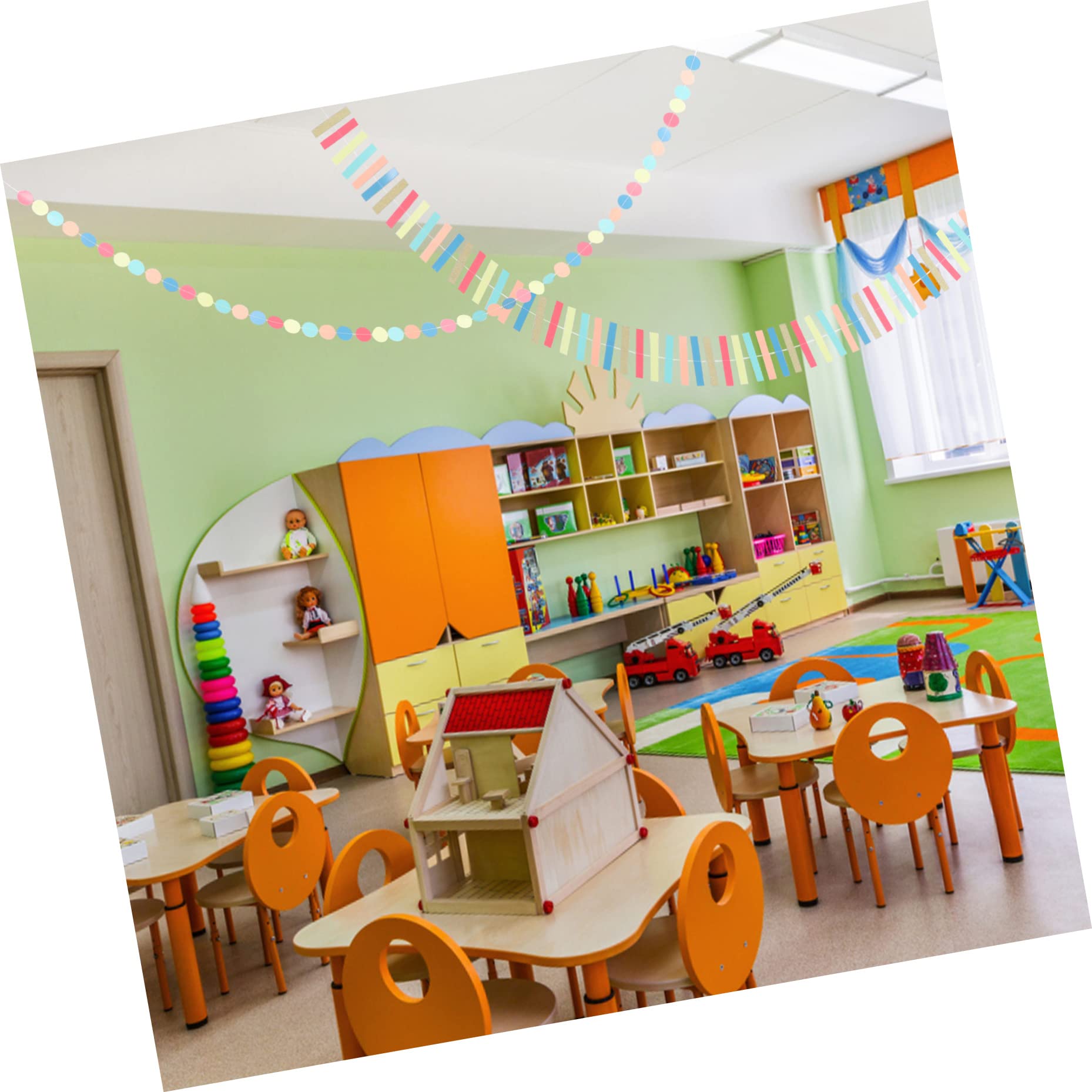 Abaodam 10 STK Latté Streamer-Hintergrund Punkt-luftschlangen-Girlande Pappmache Baby Gastgeschenk Für Den Ersten Schultag Regenbogen-Party-Girlande Bunte Girlande Der Kreis Zubehör Papier