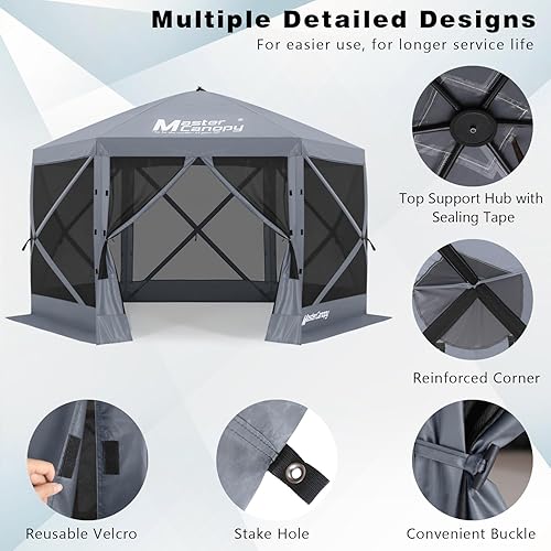 Miniatura 4 de MASTERCANOPY Tienda de campaña desplegable de 10 x 10 pies, casa de pantalla instantánea con red, ajuste rápido, refugio de toldo al aire libre con