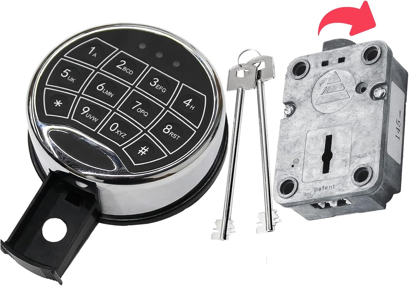 Digital Electronic Keypad Lock for Right Swing Bolt Safes, Gun Safe Lock Replacement, Time Delay Safe Lock Including 2 Emergency Keys