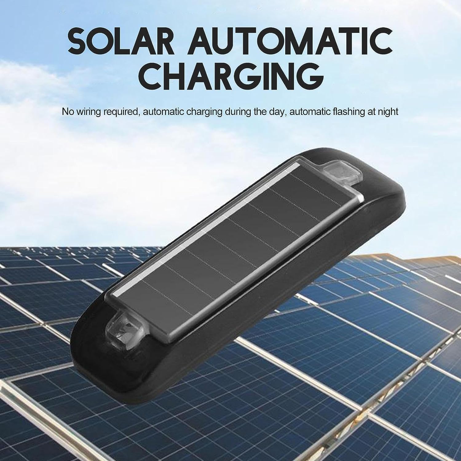 2 luces solares de advertencia, luz LED intermitente, impermeable, mini luz solar de seguridad para bicicleta, motocicleta, SUV, camión, vehículo, conducción nocturna, señales de seguridad