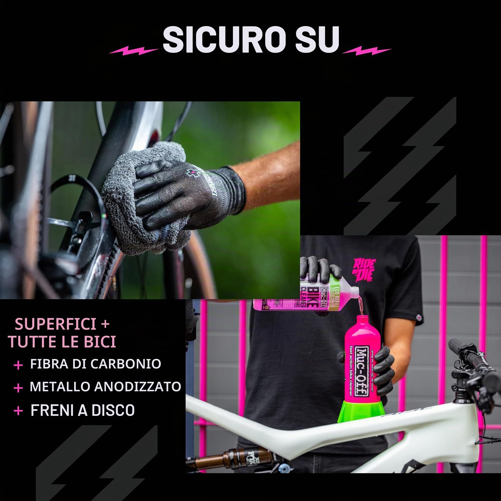 Muc-Off Nano Gel Detergente Bici Concentrato 1 l Ricarica Biodegradabile Azione Rapida