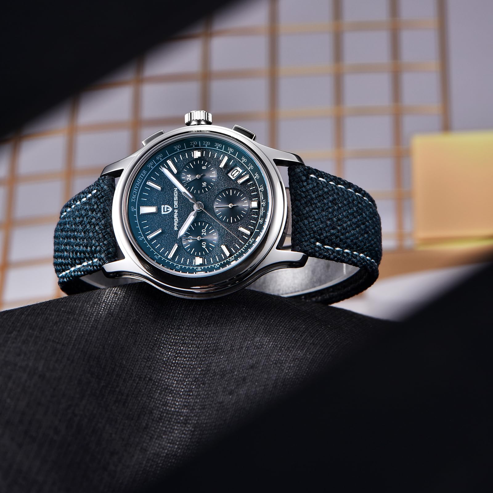 Pagani Design PD-1781 męski zegarek kwarcowy, męski chronograf, japoński mechanizm VK63, szkło szafirowe AR, skórzany pasek, wodoszczelny zegarek 100 m