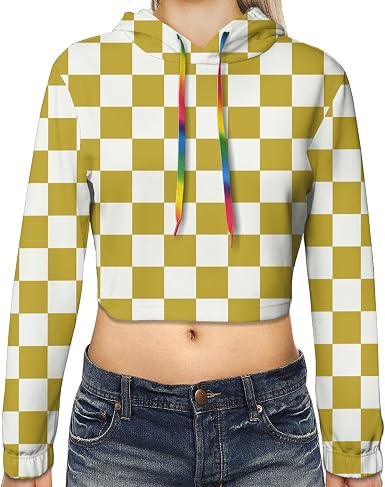 Amazon.com: Chess_Board Diseño Sudadera Con Capucha Suéter Sexy Crop Top  Para Las Mujeres Con Colorido Capucha Cuerda : Ropa, Zapatos y Joyería
