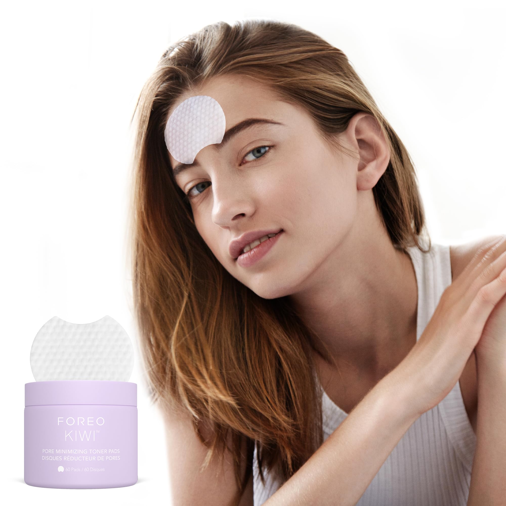 FOREO KIWI Porenverfeinernde Toner-Pads – Hamamelis & Cica, 60 Stk.