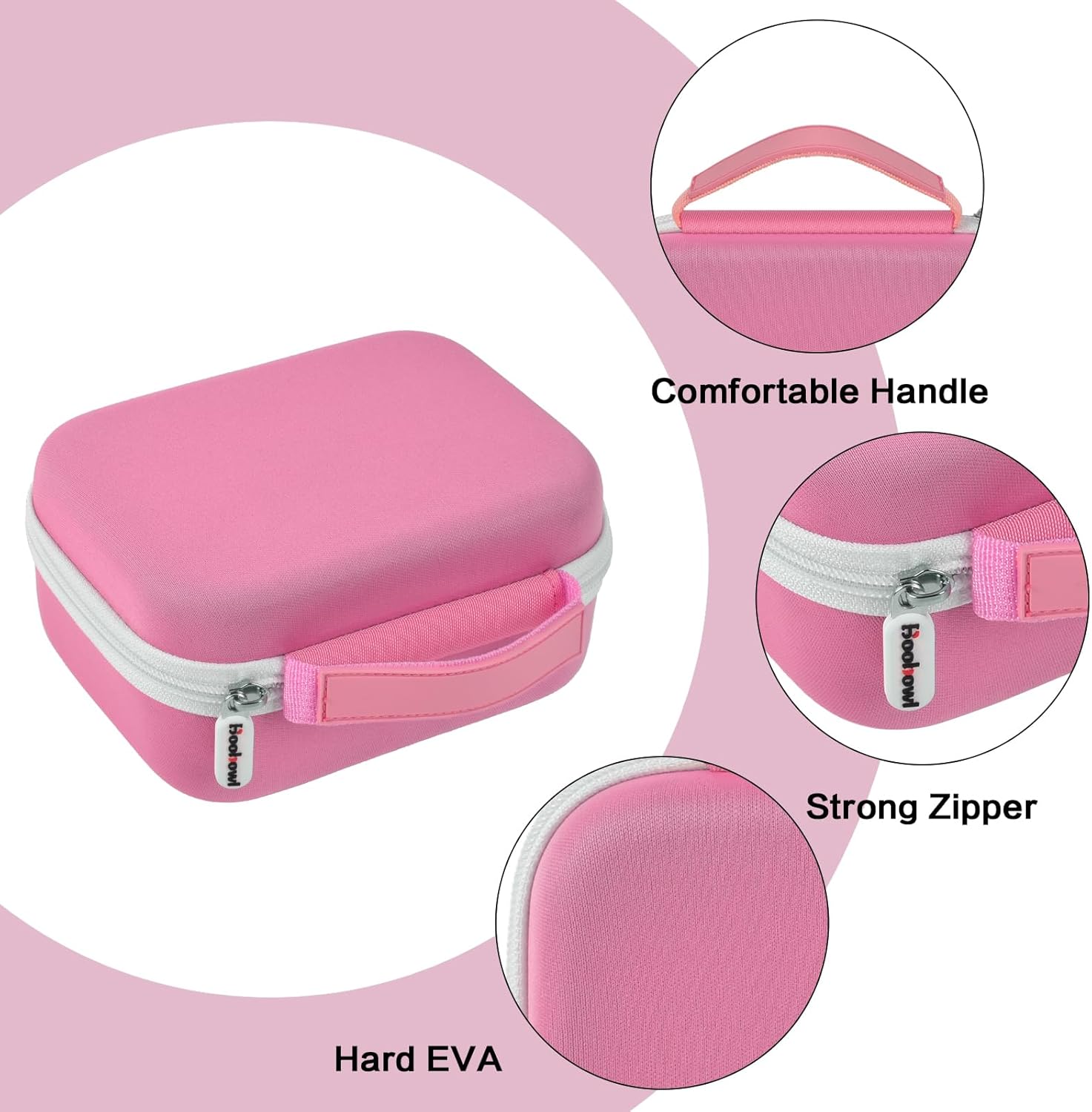 Case Compatible with Phomemo M110 Label Maker - Portable Mini Bluetooth Thermal Label Maker Carrying Storage Bag for Printer Labels, USB Cable and Accessories - Pink (Box Only) - Image 4