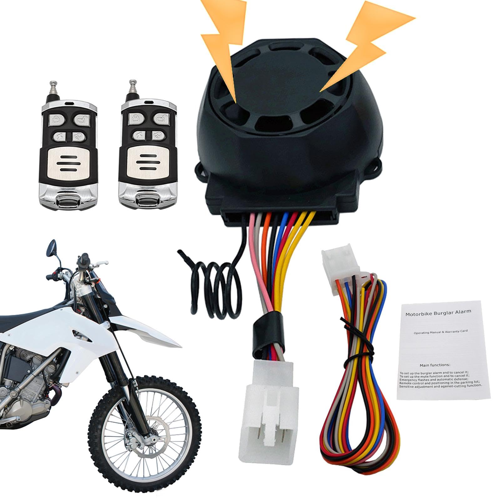 Allarme Moto Allarme di Sicurezza Impermeabile Multiuso | Sicurezza Antifurto con Telecomando per Bici, E-Bike, Monopattini Elettrici, Scooter per la Sicurezza in Bicicletta
