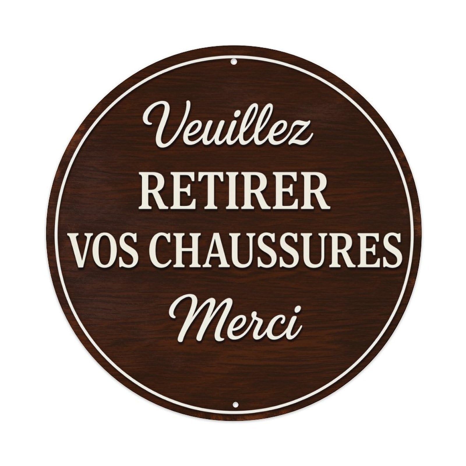Please Remove Your Shoes Thank You Round Vintage Tin Sign,Retro Wall Art,Metal Poster for Home, Bar, Garage, Cafe, Rustic Indoor & Outdoor Decor, 8x8 Inches