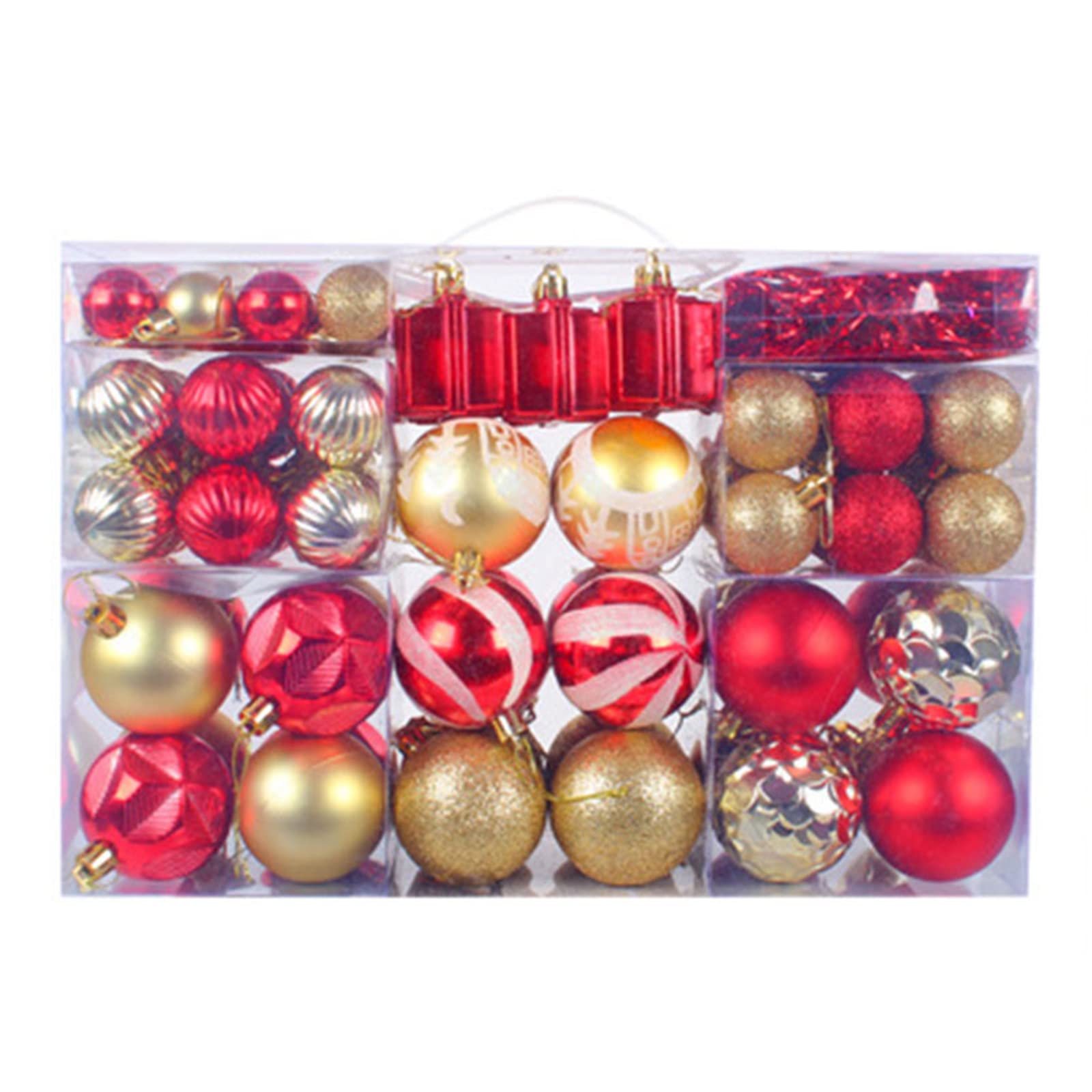Buxuaaaa B Uxuaaaa Christmas All Ornament 102Pcs / Ox Christmas Tree Aubles Ox Package Tree Decoration Hanging All Ornaments