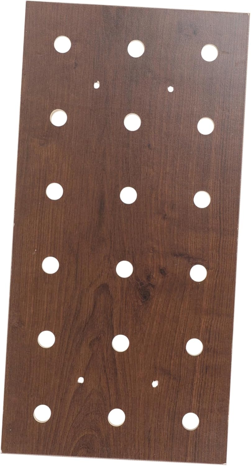 1set Pegboard Storage Shelf Multi-Functional Wall Organizer for Craft Rooms Kitchens and Bathrooms Solid Design Walnut