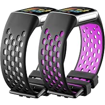 Maledan Sport Band Compatible for Fitbit Charge 5/Charge 6 Bands Women Men, Soft and Breathable Wrist Band Replacement Bracelet for Fitbit Charge 5/Charge 6 Bands Advanced Fitness Tracker Accessories