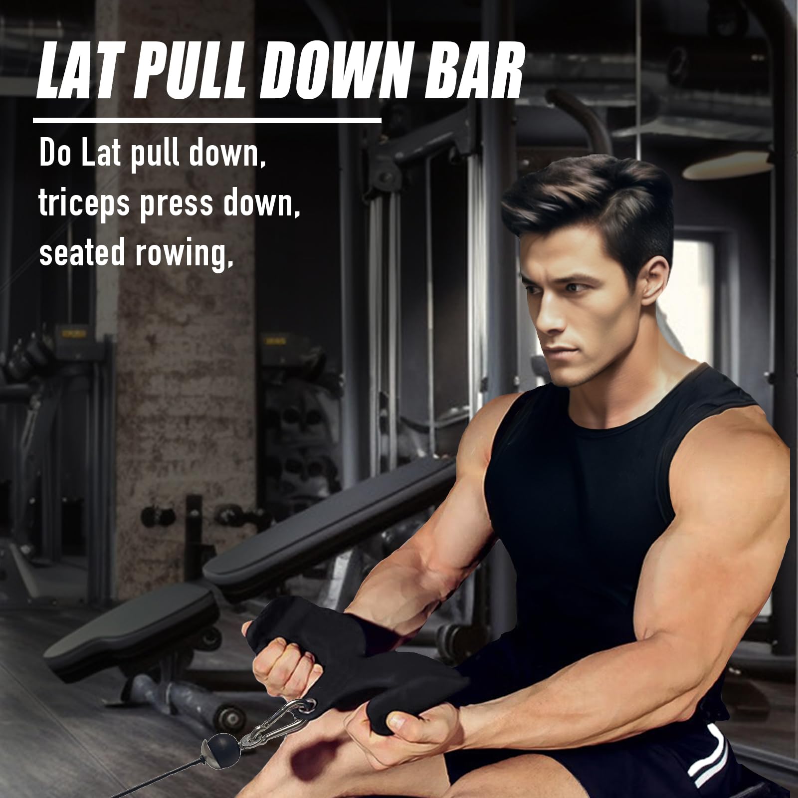 Home Gym Fitness Canottaggio T-bar V-bar Puleggia Cavo Accessori Macchina Allegati Bicipiti Curl Tricipiti Lat Pulldown Press Down Esercizi