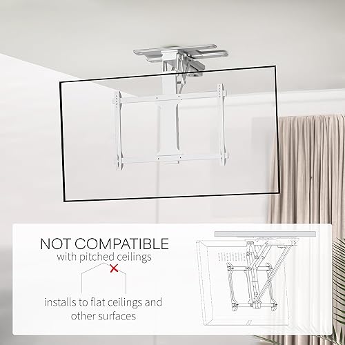 Miniatura 6 de VIVO Soporte de TV de techo giratorio eléctrico abatible para pantallas de 32 a 70 pulgadas, soporte VESA de techo plano motorizado grande, paquete