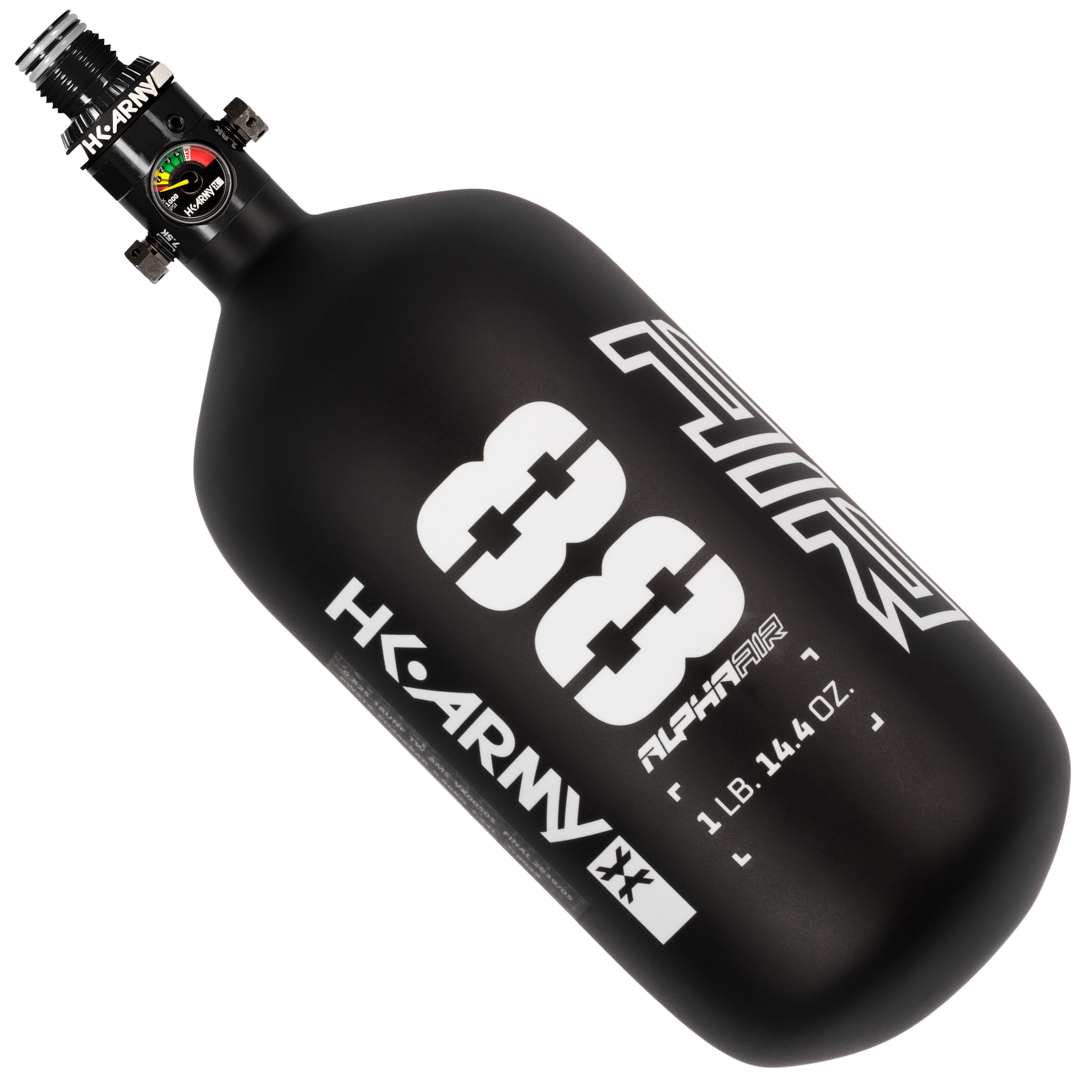 HK Army HPA Paintball Tank - Lightweight Alpha Air Carbon Fiber Compressed Air Tank - 15ci/48ci/68ci/77ci/88ci/99ci - 4500 psi