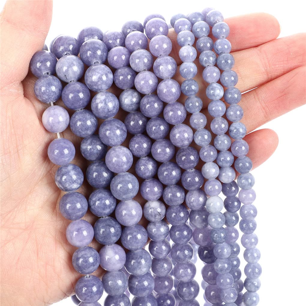 Perles En Pierre De Lavande Naturelle 4-8mm - Pour Création De Bijoux Et Bracelets