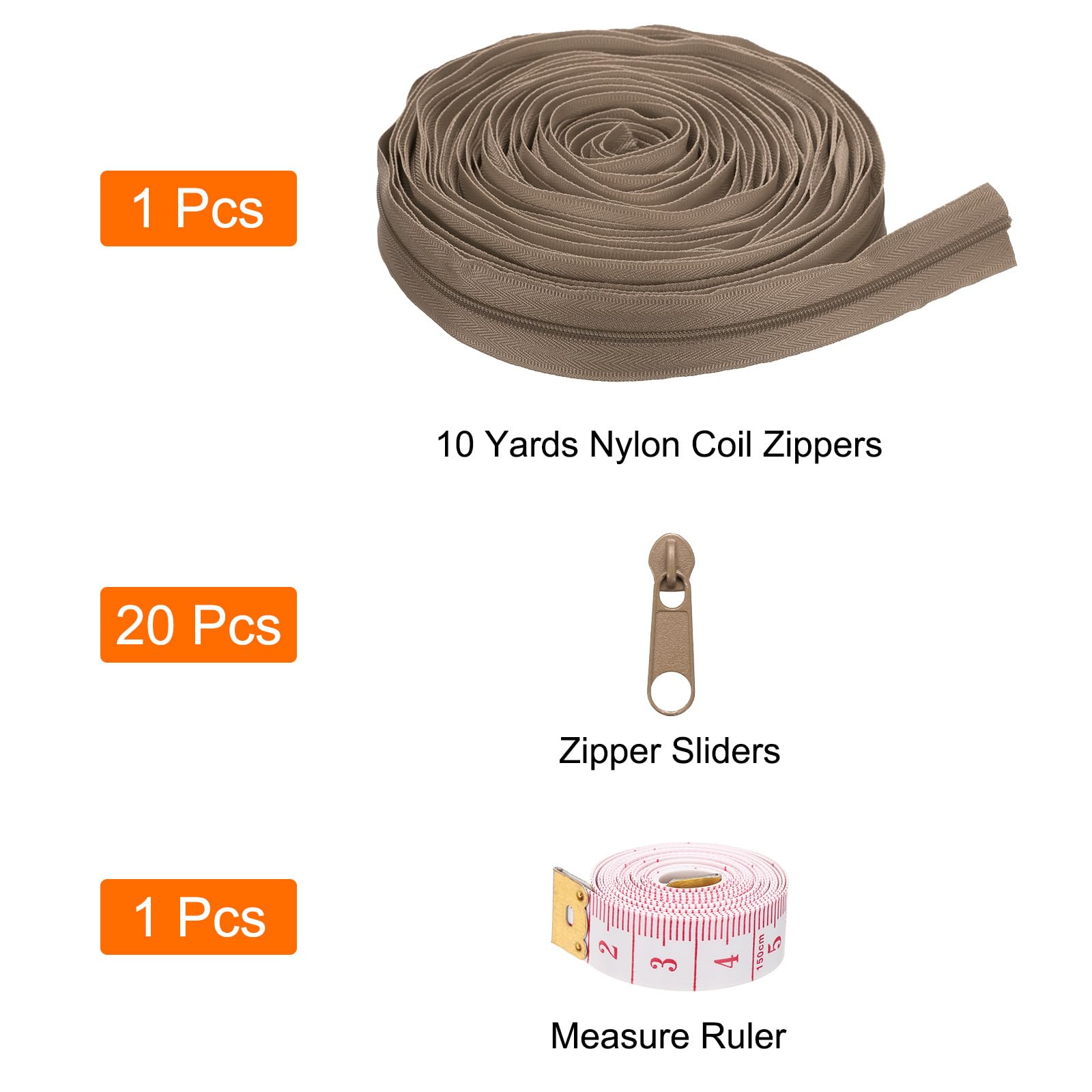 uxcell #3 10 Yards Nylon Coil Zippers - Image 3