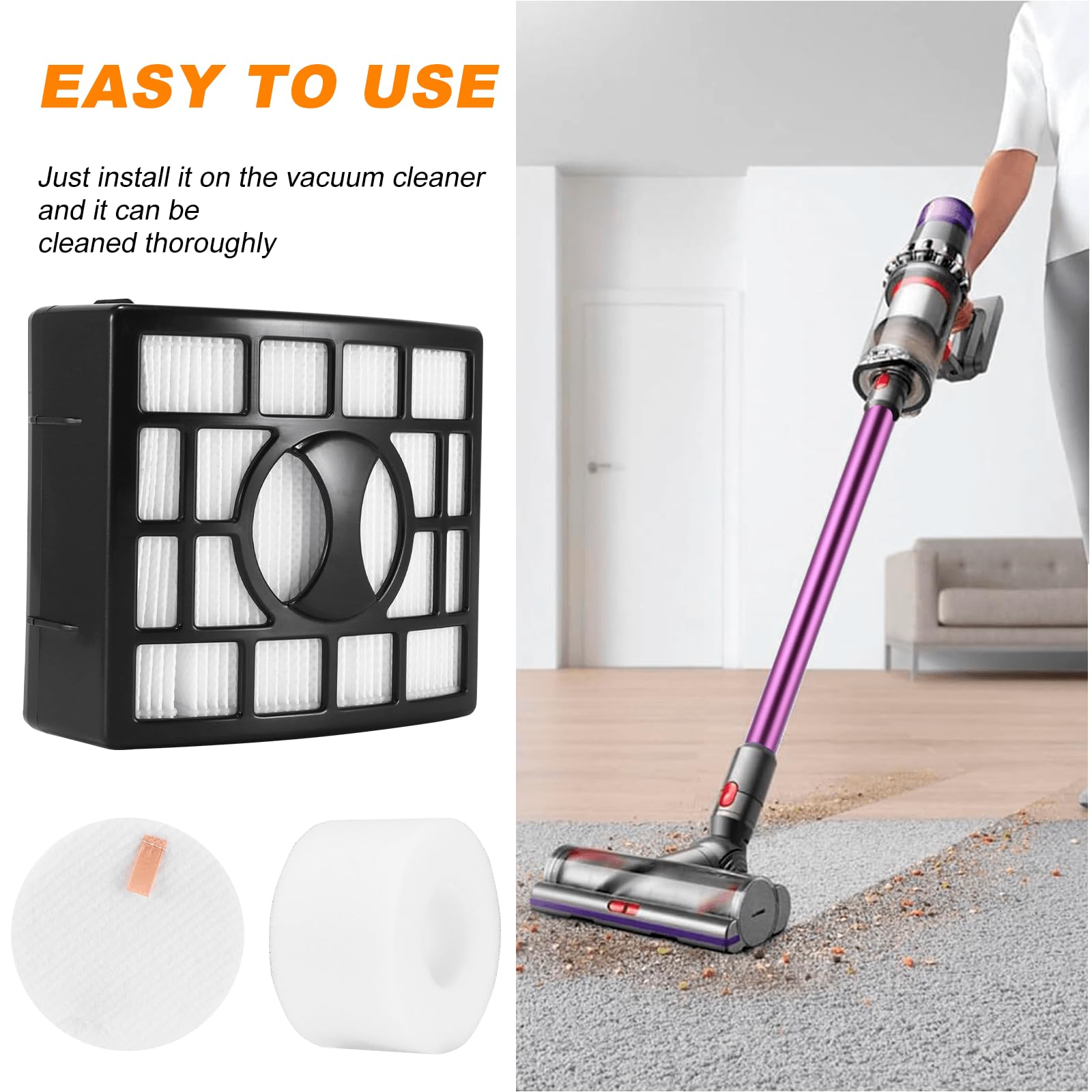 Shark Staubsauger Filter-Set - HEPA Filter + Schaumstoff + Filzfilter Für NZ801UK Serie